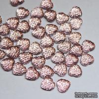 Кабошон в форме сердца Heart, Pink, 10х4мм, цвет розовый, 10 шт. - ScrapUA.com