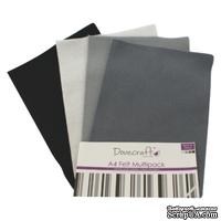 Набор фетра от Dovecraft - Blacks and Greys, формат A4, 8 листов