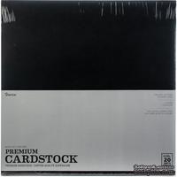 Набор кардстока DCWV Core'dinations Darice Value Pack Smooth Cardstock, Black Cat, 30x30 см, 20 листов, черный