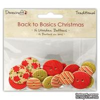 Деревянные пуговицы от  Dovecraft - Back to Basics Christmas Traditional