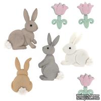 Набор декоративных пуговиц Dress It Up - Easter Cotton Tails - ScrapUA.com