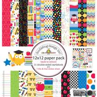 Набор кардстока от Doodlebug Cardstock - back to school, двусторонний, 30,5 x 30,5 см - ScrapUA.com