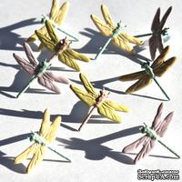 Набор брадсов Eyelet Outlet - Dragonfly Brads - Pastel, 12 шт - ScrapUA.com