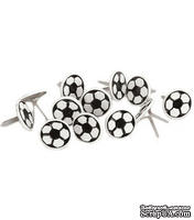 Набор брадсов Eyelet Outlet - Ball Brads Soccer Balls, 12 штук - ScrapUA.com