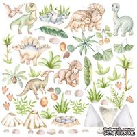 Лист с картинками для вырезания Dinosauria 30,5х30,5 см, ТМ Фабрика Декора - ScrapUA.com