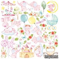 Лист с картинками для вырезания My cute Baby elephant girl 30,5х30,5 см, ТМ Фабрика Декора - ScrapUA.com