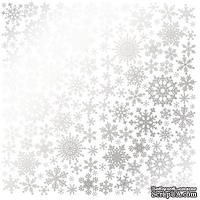 Лист односторонней бумаги с фольгированием Silver Snowflakes White, ТМ Fabrika Decoru - ScrapUA.com