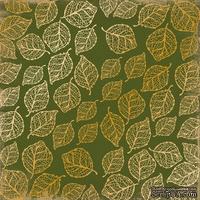 Лист односторонней бумаги с фольгированием Golden Delicate Leaves Botany summer 1, ТМ Фабрика Декора - ScrapUA.com