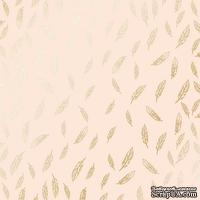 Лист односторонней бумаги с фольгированием Golden Feather Beige, ТМ Фабрика Декора - ScrapUA.com