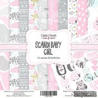 Набор скрапбумаги Scandi Baby Girl, 30,5x30,5см, ТМ Фабрика Декору - ScrapUA.com