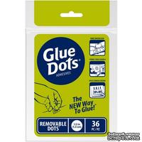 Клеевые капли Glue Dots - Removable, 36 штук, 13 мм, 1 лист, временное приклеивание