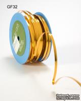 Лента - Metallic Foil / Twist Tie - Золотая, ширина - 5 мм, длина 90 см