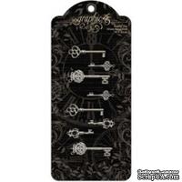 ЦЕНА СНИЖЕНА! Декоративные ключи Graphic 45 - Staples - Ornate Metal Keys, 8 шт - ScrapUA.com