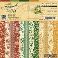 Набор скрапбумаги Graphic 45 - St Nicholas - Patterns and Solids Pad, 15х15 см, двусторонняя, 12 листов