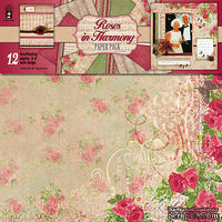 Набор скрапбумаги HOTP - Roses Harmony Paper Pack, 12 листов, размер 30х30 см - ScrapUA.com