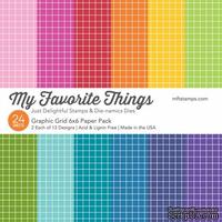Набор бумаги My Favorite Things - Graphic Grid Paper Pack, размер 15х15 см, 24 листа.