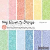 Набор бумаги My Favorite Things - Bundles of Blossoms Pastels Paper Pack, размер 15х15 см, 24 листа.
