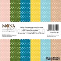 Набор бумаги от Mona Design — Осень (базовая), 6 листов, 30,5х30,5см - ScrapUA.com