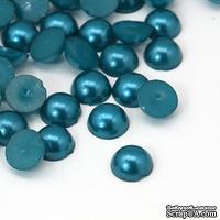 Полужемчужинки DarkTurquoise, 12x5мм, цвет темно-бирюзовый, 10 шт.