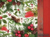 Двусторонний лист скрапбумаги от Kaisercraft - Basecoat Christmas Collection - Flora, 30 x 30 см. - ScrapUA.com