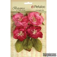 Набор объемных цветов Petaloo - Botanica Blooms x4 - Fuchsia - ScrapUA.com