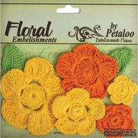 Набор вязаных цветов Petaloo - Crocheted Flowers Collection Yellows / Oranges - ScrapUA.com