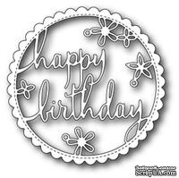 Ножи от Poppystamps - Happy Birthday Floral Frame craft die