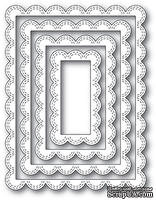 Нож для вырубки от Poppystamps - Double Stitch Scalloped Rectangle Frames