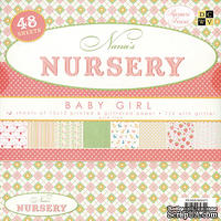 Набор бумаги DCWV - Nana's Nursery - Baby Girl Paper Stack, 30х30 см, 24 листа