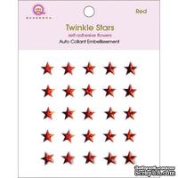 Кристаллы на клеевой основе Queen & Co - Twinkle Self-Adhesive Embellishments Stars/Red