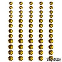 Половинки кристаллов на клеевой основе Queen &amp; Co - Rhinestones Sunflower Yellow, 60 штук - ScrapUA.com