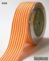 Лента  ORANGE/IVORY STRIPES, цвет оранжевый/бежевый, RG-5-28, ширина 3,8см, длина 90 см