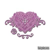 Ножи от Spellbinders - Floral Heart Accent - ScrapUA.com