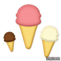 Лезвия от Spellbinders - Nested Ice Cream Cone - Мороженое, 3 шт - ScrapUA.com