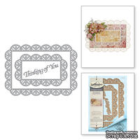 Ножи от Spellbinders - Shapeabilities Thinking of You Scalloped Rectangle Etched Dies Thoughtful Expressions by Marisa Job - ScrapUA.com