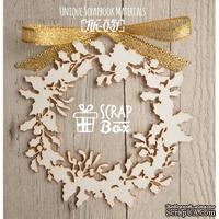 Чипборд ScrapBox - Новогодний венок с остролистом и омелой Hh-031 - ScrapUA.com