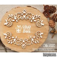 Чипборд ScrapBox - Ажурная новогодняя рамка с остролистом Hh-035 - ScrapUA.com