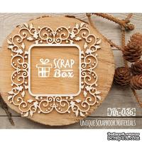 Чипборд ScrapBox - Ажурная новогодняя рамка с остролистом Hh-036