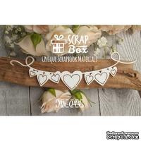 Чипборд ScrapBox - Ленточка с флажками сердечками - ScrapUA.com