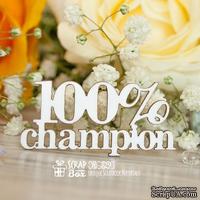 Чипборд ScrapBox - Надпись 100% champion Hi-329