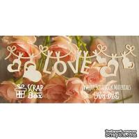 Чипборд ScrapBox - Надпись Love на веревочке - ScrapUA.com