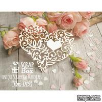 Чипборд ScrapBox - Кружевное сердце с цветами и листиками - ScrapUA.com