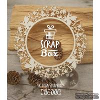 Чипборд ScrapBox - Рамка круглая Цветочная с бабочками - ScrapUA.com