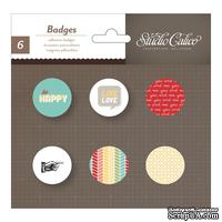 Самоклеющиеся украшения-фишки Studio Calico - Snippets Self-Adhesive Tin Badges - ScrapUA.com