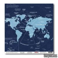 Лист бумаги для скрапбукинга  от ScrapBerry&#039;s - Версаль - Карта мира - ScrapUA.com