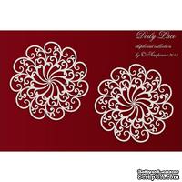 Чипборд Scrapiniec - Doily Lace - Кружево 2 большие розетки - ScrapUA.com