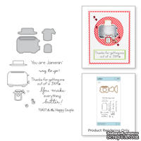 Нож для вырубки + штампы от Spellbinders - Toast with Jam 'n Bread Stamp and Die Set