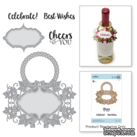 Ножи для вырубки + штампы от Spellbinders - Vineyard Wine Bottle Tag Stamp and Die Set.