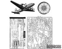Резиновые штампы от Stampers Anonymous - Tim Holtz - Air Travel, 4 шт - ScrapUA.com