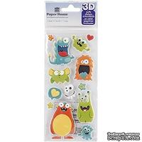 Наклейки от Paper House - Puffy Stickers - Monsters, 7,6x16,5 см - ScrapUA.com